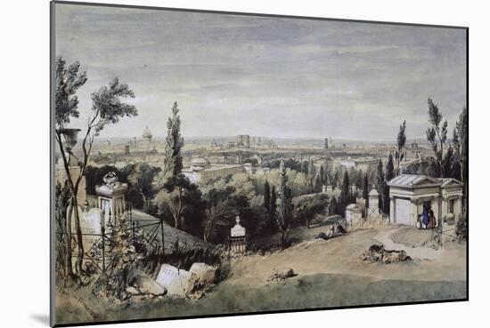 Vue de Paris prise du cimetière de Père Lachaise-null-Mounted Giclee Print