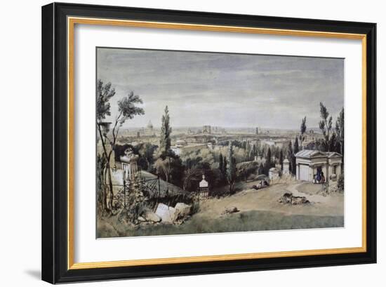 Vue de Paris prise du cimetière de Père Lachaise-null-Framed Giclee Print