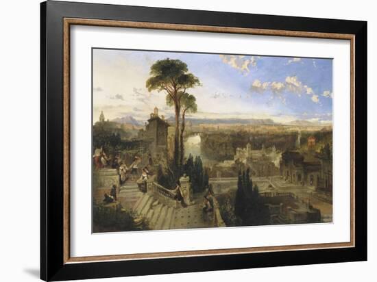 Vue de Rome au crépuscule prise du couvent San Onofrio sur le mont Janicule-David Roberts-Framed Giclee Print