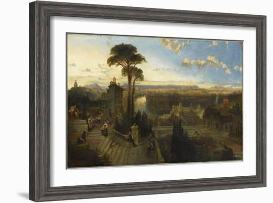 Vue de Rome au crépuscule prise du couvent San Onofrio sur le mont Janicule-David Roberts-Framed Giclee Print