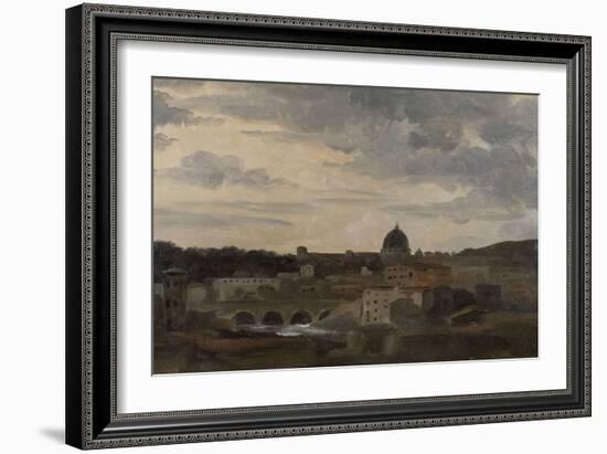 Vue de Rome par temps d'orage-Pierre Henri de Valenciennes-Framed Giclee Print