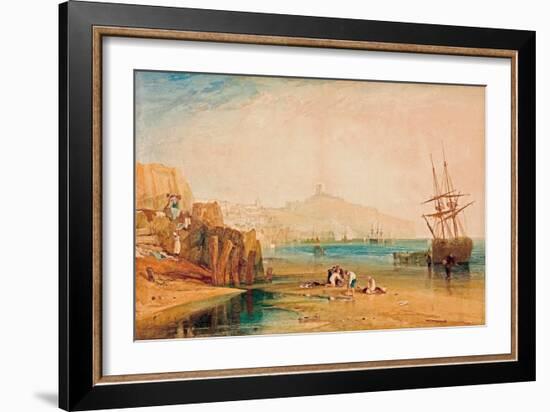 Vue De Scarborough Au Petit Matin, Enfants Chassant Les Crabes  Peinture De Joseph Mallord William-John William Waterhouse-Framed Giclee Print