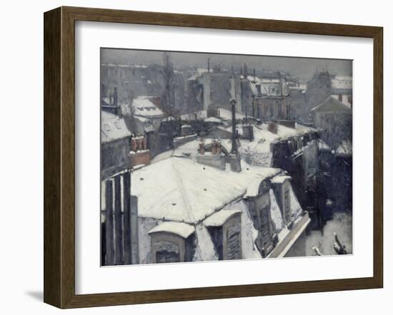 Vue de toits (Effet de neige), dit Toits sous la neige-Gustave Caillebotte-Framed Giclee Print