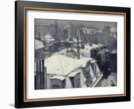 Vue de toits (Effet de neige), dit Toits sous la neige-Gustave Caillebotte-Framed Giclee Print