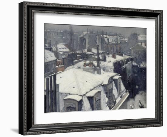 Vue de toits (Effet de neige), dit Toits sous la neige-Gustave Caillebotte-Framed Giclee Print