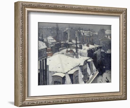 Vue de toits (Effet de neige), dit Toits sous la neige-Gustave Caillebotte-Framed Giclee Print