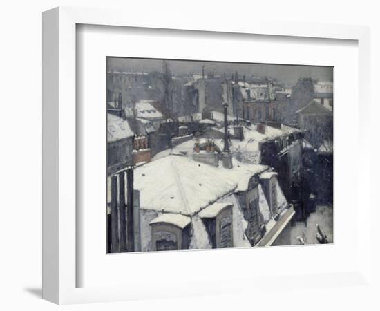 Vue de toits (Effet de neige), dit Toits sous la neige-Gustave Caillebotte-Framed Giclee Print