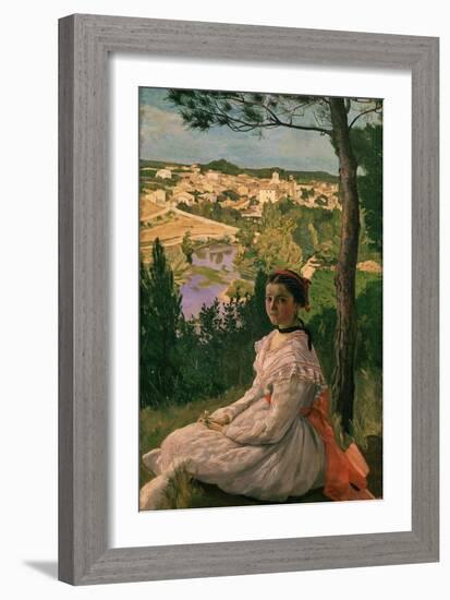 Vue De Village (View of Castelnau Village, France), 1868-Frederic Bazille-Framed Giclee Print