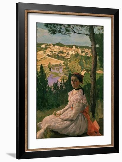 Vue De Village (View of Castelnau Village, France), 1868-Frederic Bazille-Framed Giclee Print