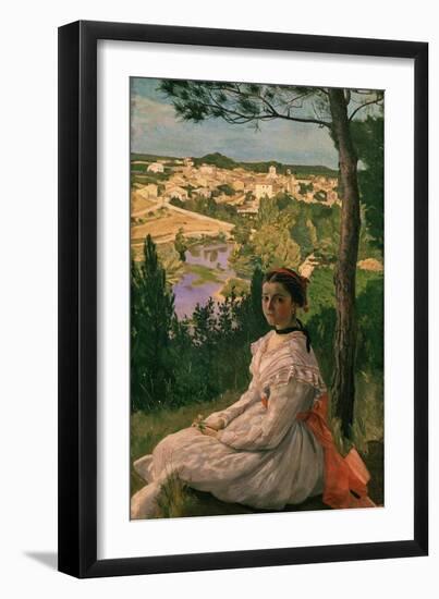 Vue De Village (View of Castelnau Village, France), 1868-Frederic Bazille-Framed Giclee Print