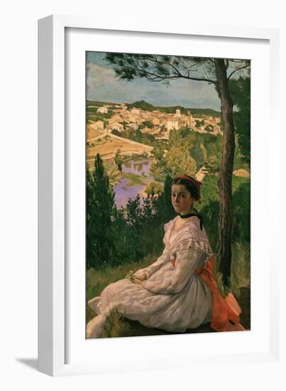 Vue De Village (View of Castelnau Village, France), 1868-Frederic Bazille-Framed Giclee Print