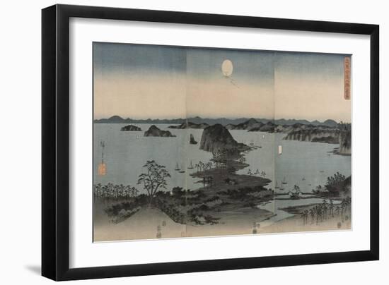 Vue des huit sites célèbres de Kanazawa le soir. Lune-Ando Hiroshige-Framed Giclee Print