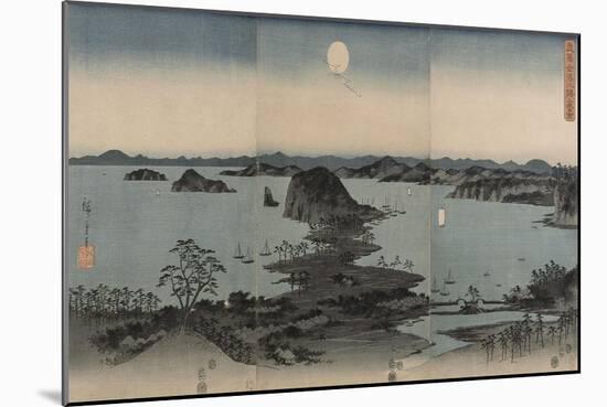 Vue des huit sites célèbres de Kanazawa le soir. Lune-Ando Hiroshige-Mounted Giclee Print