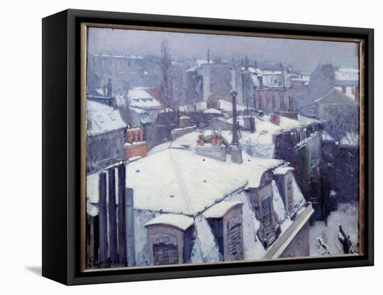 Vue Des Roofs (Effet De Neige) a Paris Painting by Gustave Caillebotte (1848-1894) 1878 Sun. 0,64X0-Gustave Caillebotte-Framed Premier Image Canvas