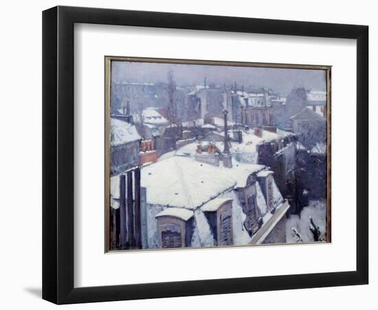 Vue Des Roofs (Effet De Neige) a Paris Painting by Gustave Caillebotte (1848-1894) 1878 Sun. 0,64X0-Gustave Caillebotte-Framed Giclee Print