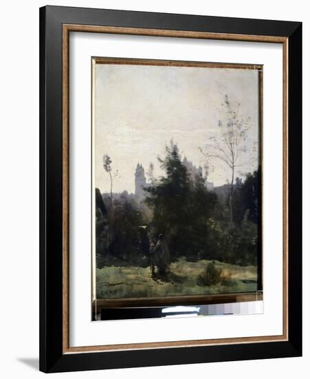 Vue Du Chateau De Pierrefonds Dans L'oise  Peinture De Camille Corot (1796-1875) 1860 Environ Muse-Jean Baptiste Camille Corot-Framed Giclee Print