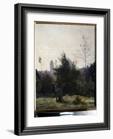 Vue Du Chateau De Pierrefonds Dans L'oise  Peinture De Camille Corot (1796-1875) 1860 Environ Muse-Jean Baptiste Camille Corot-Framed Giclee Print