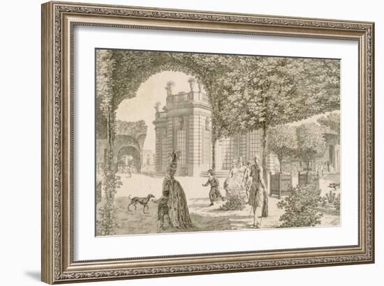 Vue du château de Trianon prise dans le jardin français-Louis Nicolas de Lespinasse-Framed Giclee Print