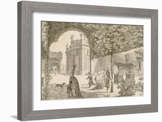 Vue du château de Trianon prise dans le jardin français-Louis Nicolas de Lespinasse-Framed Giclee Print