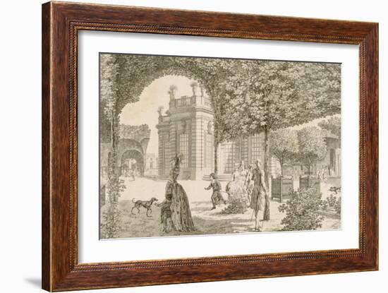 Vue du château de Trianon prise dans le jardin français-Louis Nicolas de Lespinasse-Framed Giclee Print