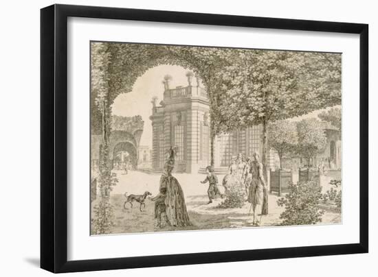Vue du château de Trianon prise dans le jardin français-Louis Nicolas de Lespinasse-Framed Giclee Print