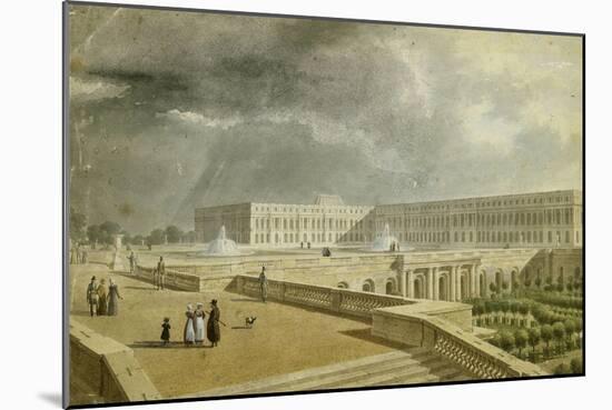 Vue du château de Versailles et de l'Orangerie depuis les Cent Marches sous Louis-Philippe-null-Mounted Giclee Print