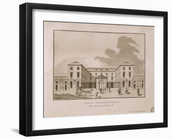 Vue du collège impérial, place Cambrai, rue Saint-Jacques (Collège de France)-null-Framed Giclee Print