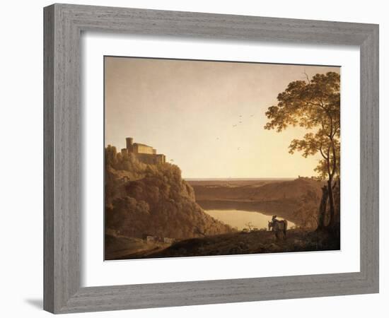 Vue du lac de Nemi au soleil couchant-Joseph Wright-Framed Giclee Print