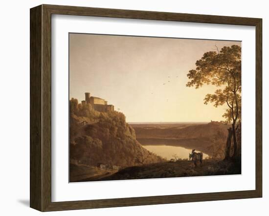 Vue du lac de Nemi au soleil couchant-Joseph Wright-Framed Giclee Print