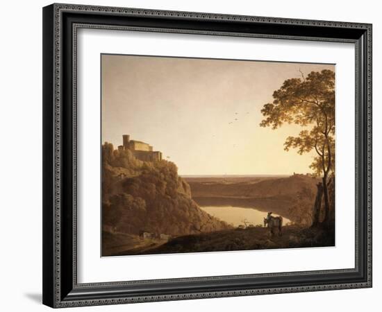 Vue du lac de Nemi au soleil couchant-Joseph Wright-Framed Giclee Print