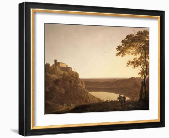 Vue du lac de Nemi au soleil couchant-Joseph Wright-Framed Giclee Print