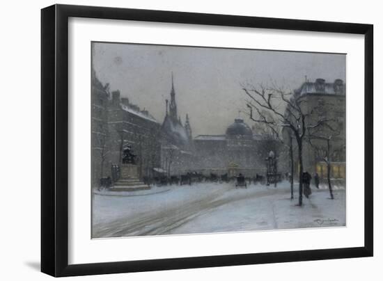 Vue du palais de Justice de Paris : façade sur le Boulevard du Palais-Emile Cagniart-Framed Giclee Print