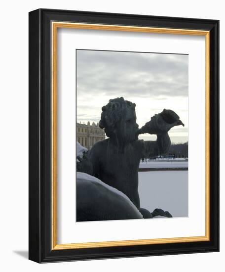 vue du parc: parterre d'Eau, bassin du nord, margelle nord: nymphe allongée appuyée sur un-Philippe Magnier-Framed Giclee Print