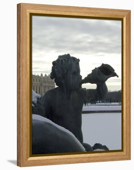 vue du parc: parterre d'Eau, bassin du nord, margelle nord: nymphe allongée appuyée sur un-Philippe Magnier-Framed Premier Image Canvas