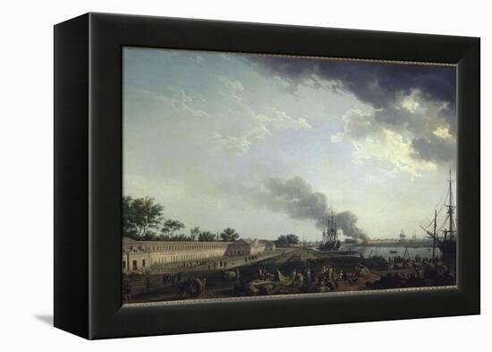 Vue du port de Rochefort-Claude Joseph Vernet-Framed Premier Image Canvas