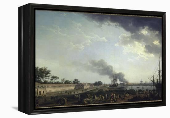 Vue du port de Rochefort-Claude Joseph Vernet-Framed Premier Image Canvas