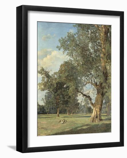 Vue du Prater à Vienne (avec arbre à droite)-Ferdinand Georg Waldmüller-Framed Giclee Print