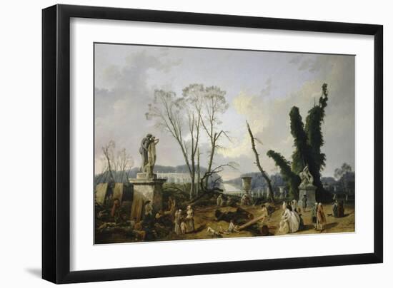 Vue du Tapis Vert à Versailles-Hubert Robert-Framed Giclee Print