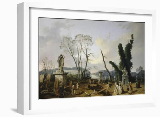 Vue du Tapis Vert à Versailles-Hubert Robert-Framed Giclee Print