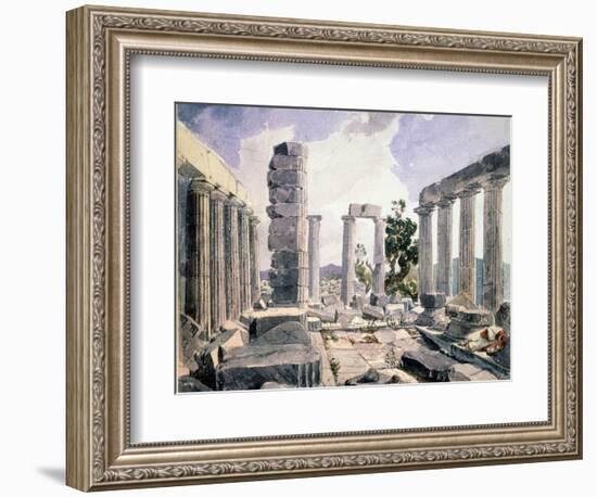 Vue Du Temple D'apollon Epicourios (Epikourios) a Bassae (Phigalie Ou Phigalia, Ou Phigaleia) En G-Karl Pavlovich Briullov-Framed Giclee Print