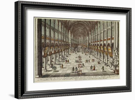 Vue et perspective du dedans de l'eglise Cathedrale de Notre-Dame de Paris-Antoine Aveline-Framed Giclee Print