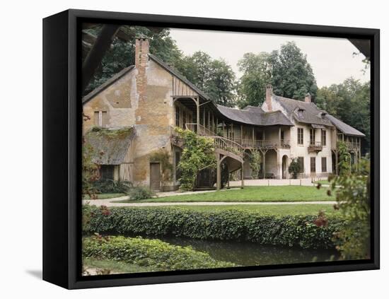 Vue extérieure petit Trianon : Hameau de la Reine : le Billard et la Maison de la Reine-null-Framed Premier Image Canvas