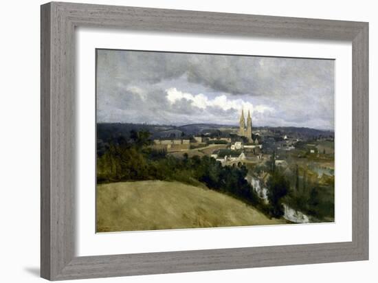 Vue générale de la ville de Saint-Lô-Jean-Baptiste-Camille Corot-Framed Giclee Print