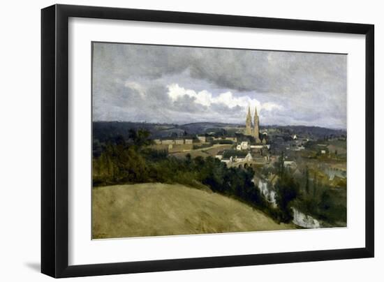 Vue générale de la ville de Saint-Lô-Jean-Baptiste-Camille Corot-Framed Giclee Print