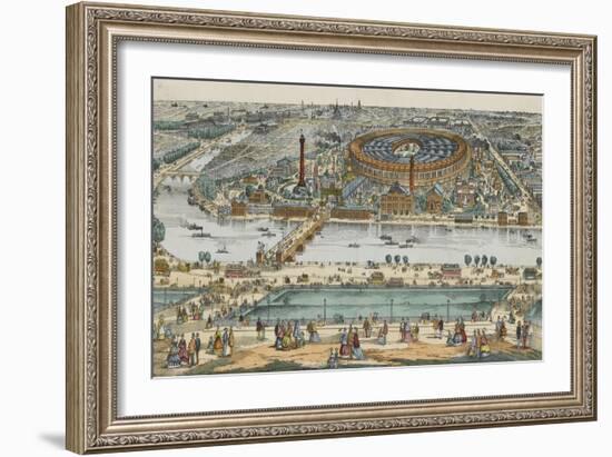 Vue générale de Paris et de l'expostion universelle de 1867, prise des hauteurs du Trocadéro-null-Framed Giclee Print