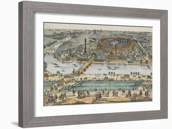 Vue générale de Paris et de l'expostion universelle de 1867, prise des hauteurs du Trocadéro-null-Framed Giclee Print