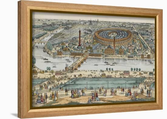 Vue générale de Paris et de l'expostion universelle de 1867, prise des hauteurs du Trocadéro-null-Framed Giclee Print