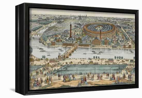 Vue générale de Paris et de l'expostion universelle de 1867, prise des hauteurs du Trocadéro-null-Framed Giclee Print