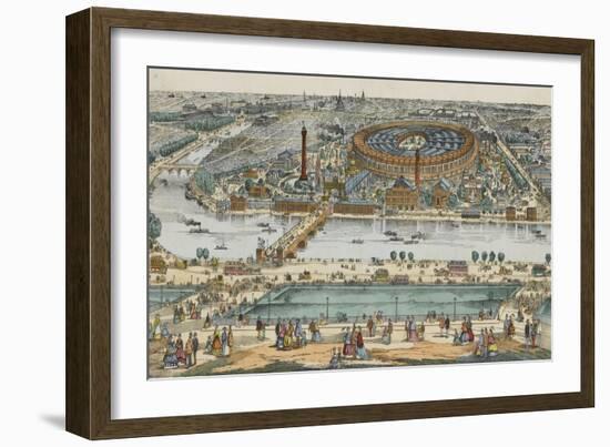 Vue générale de Paris et de l'expostion universelle de 1867, prise des hauteurs du Trocadéro-null-Framed Giclee Print