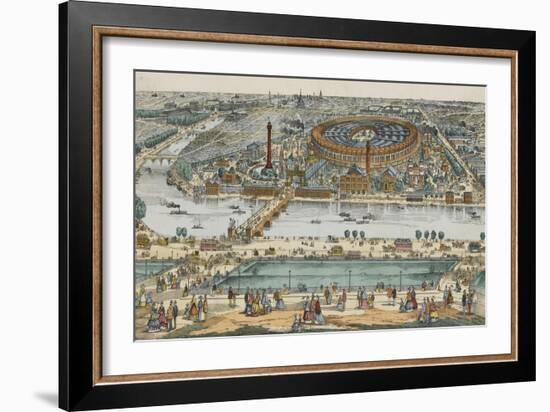 Vue générale de Paris et de l'expostion universelle de 1867, prise des hauteurs du Trocadéro-null-Framed Giclee Print